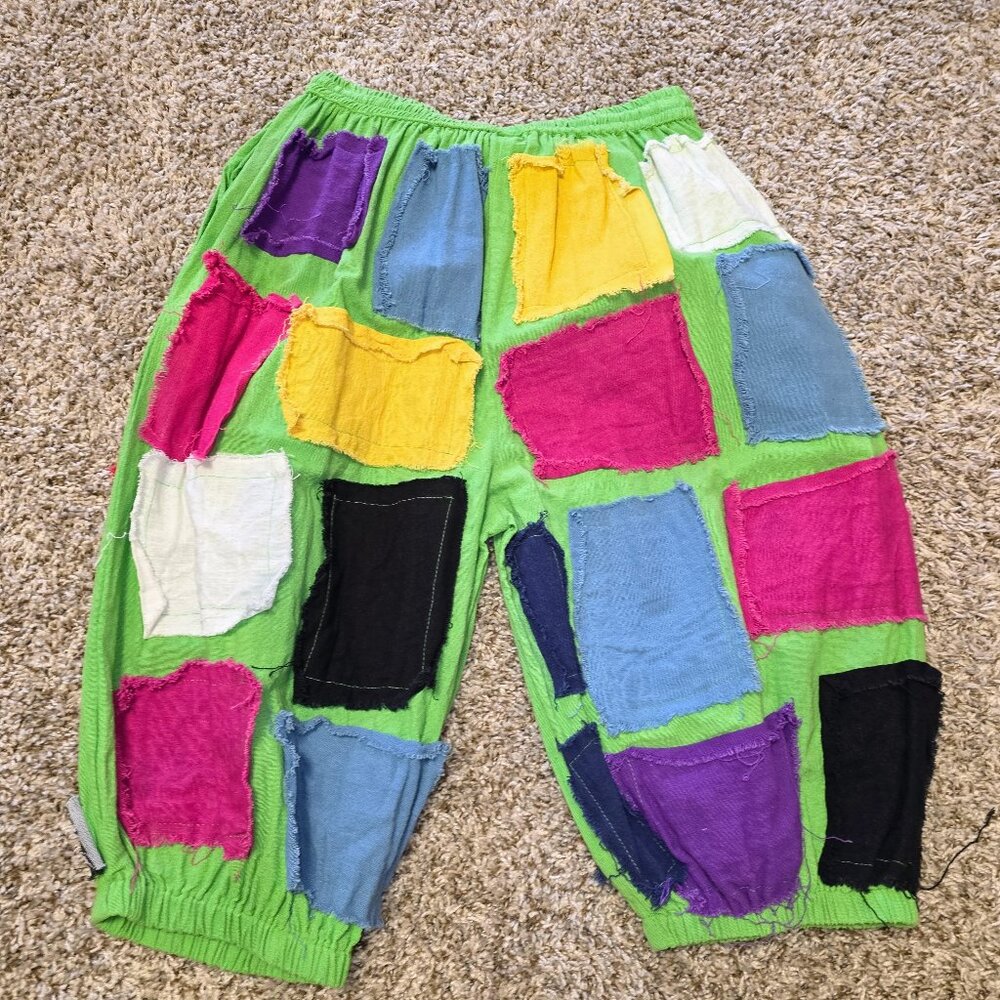 Deconstructed Patchwork Coulotte Harem Pants NWT - image 2